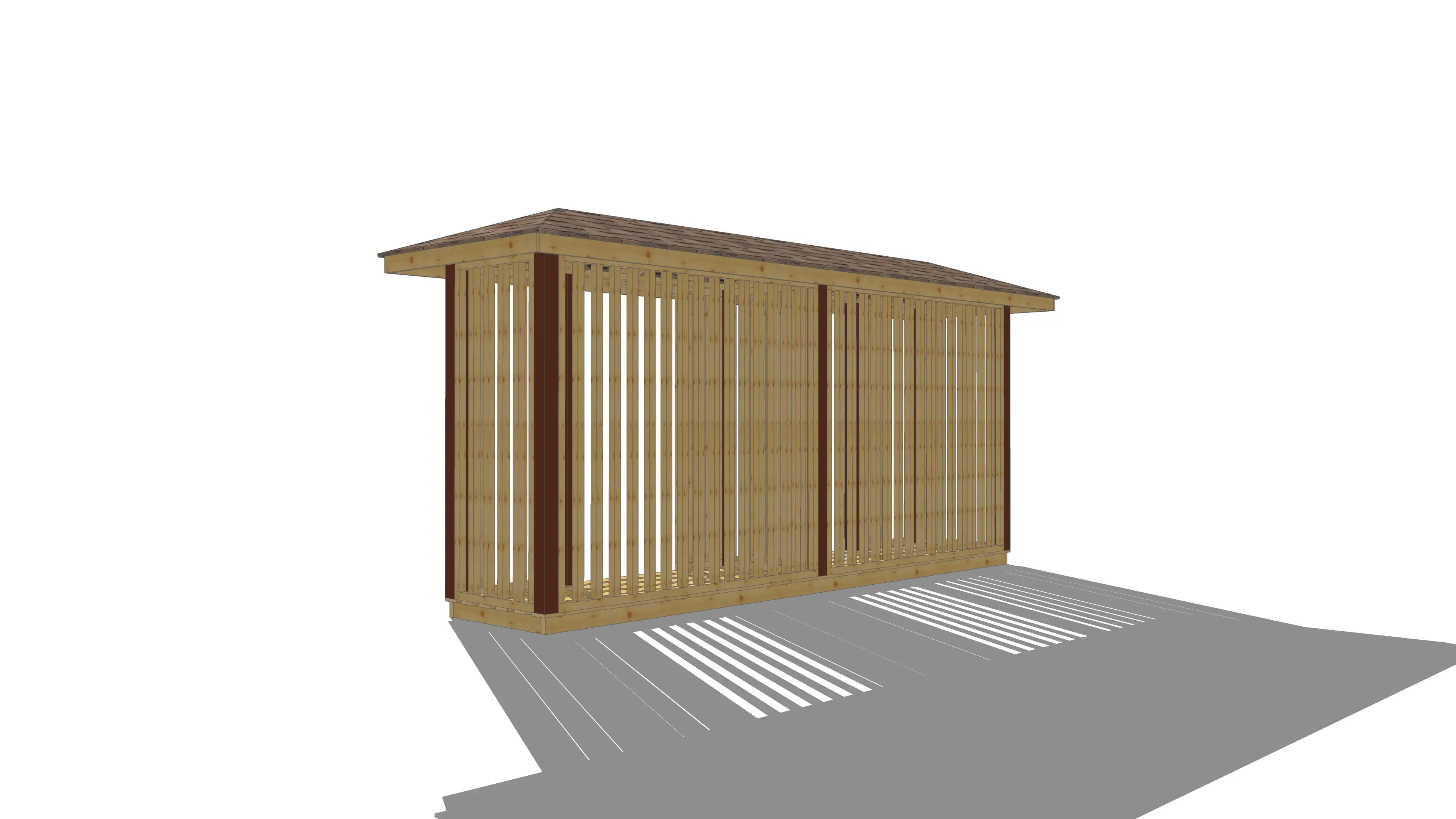 Julia – drewniana drewutnia o wymiarach 5x1 m, nowoczesny design