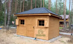 Drewniany domek Jerzy o powierzchni 12 m², zintegrowana szopka na narzędzia