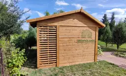 Domek narzędziowy Bonifacy, wykonany z drewna