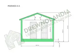 Przekrój A-A domu CRK2 PLUS – konstrukcja drewniana zgodna z wymaganiami technicznymi WT 2021