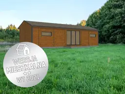 CRK2 PLUS – wizualizacja elewacji drewnianego domu całorocznego o powierzchni 48 m²