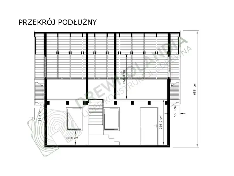 Przekrój podłużny domku CRP11