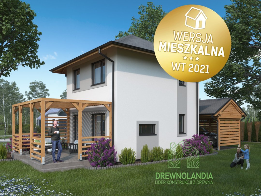 CRP5 PREMIUM – detal elewacji drewnianego domu całorocznego, widok na teksturę ściany