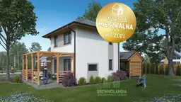 CRP5 PREMIUM – detal elewacji drewnianego domu całorocznego, widok na teksturę ściany