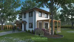 CRP5 PREMIUM – szczegółowe zdjęcie tynku na elewacji domu całorocznego