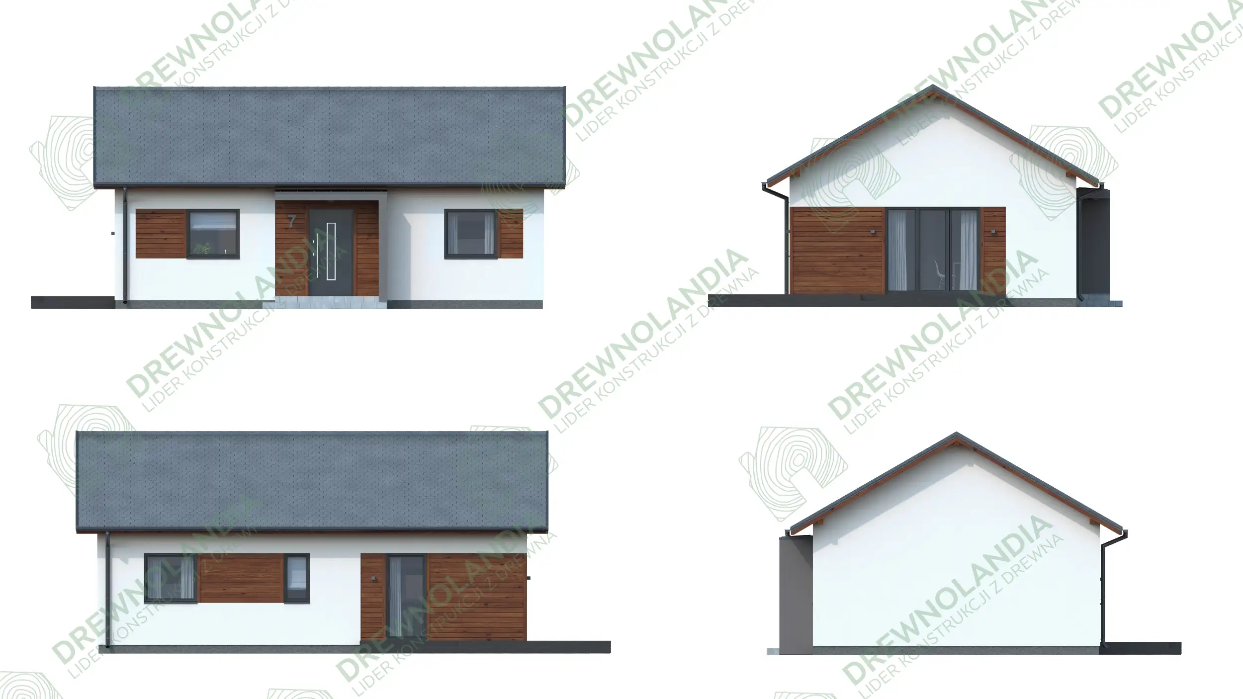 Dom mieszkalny całoroczny DREWNOLANDIA V1 - WT 2021 – 70 m² 