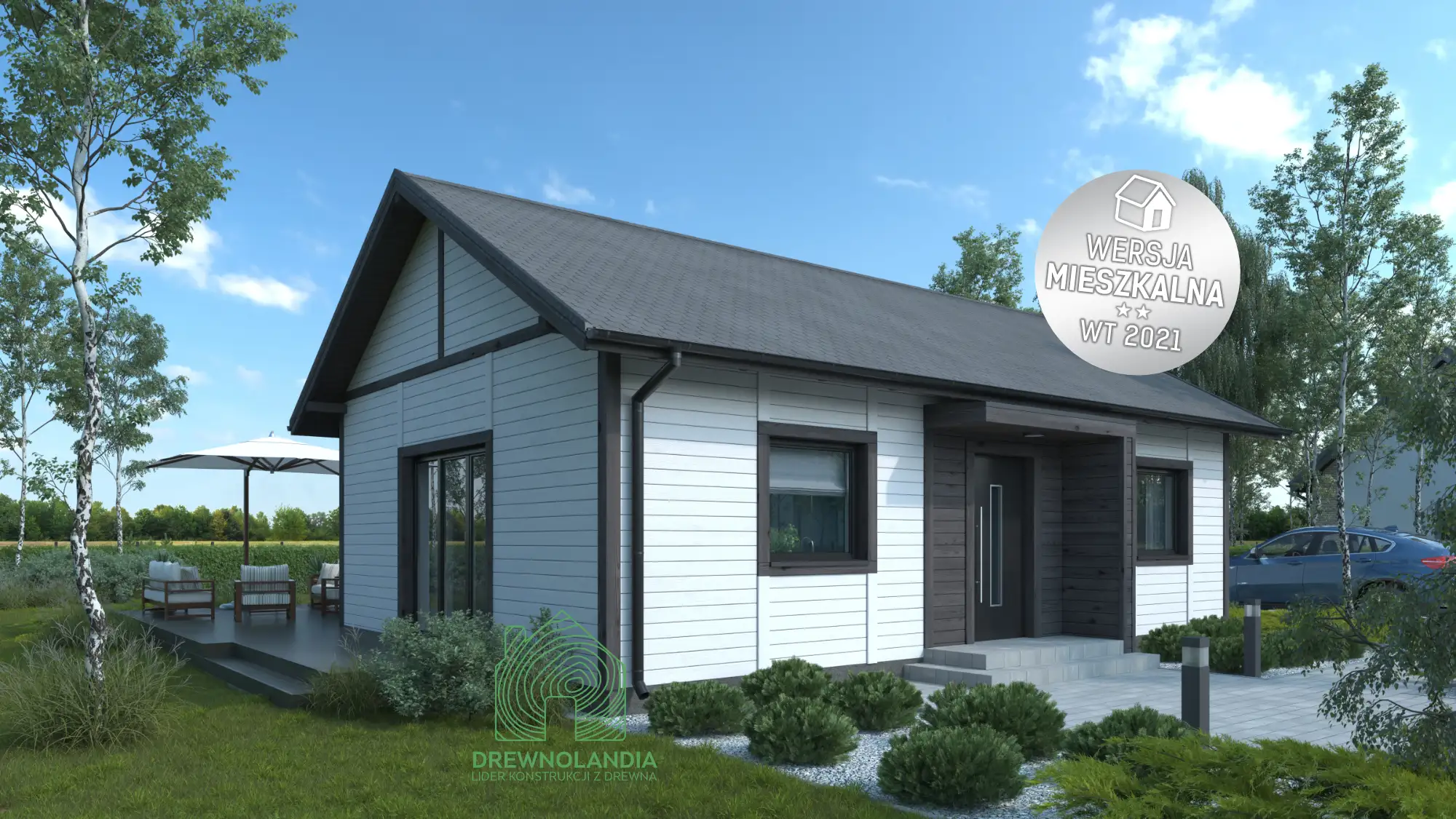 Dom mieszkalny całoroczny DREWNOLANDIA 1 CRK PLUS – 70 m² 