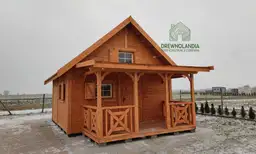 Marcel II, domek drewniany z tarasem, Drewnolandia