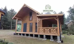 Domek CRK7 – z tarasem, drewniany, całoroczny