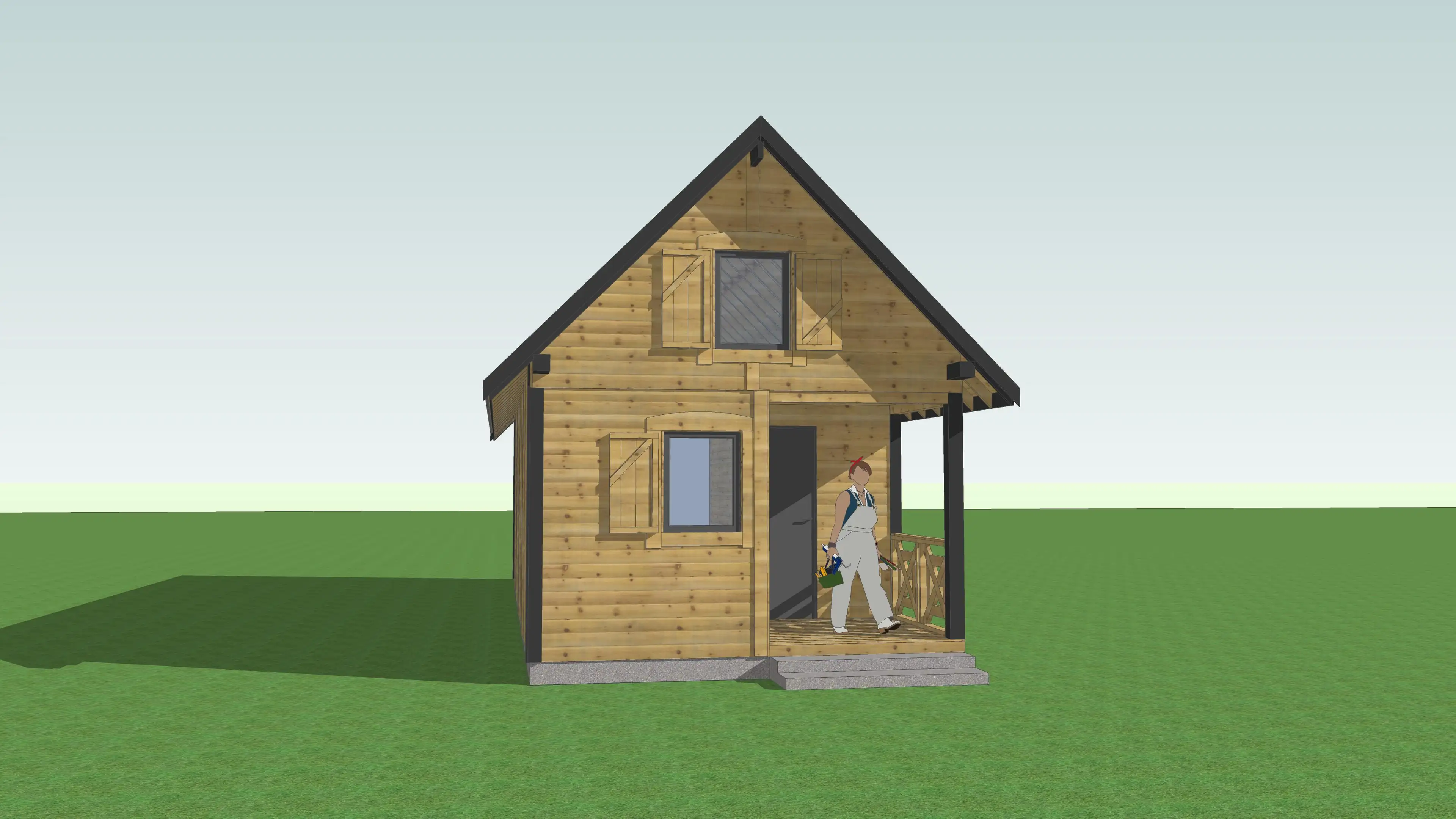 Drewniany domek „bliźniak” – detal architektury i funkcjonalny układ