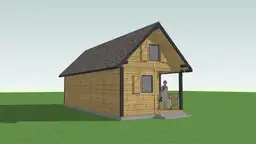 Widok boczny domku „bliźniak” W1X2 – przestronny projekt z dwoma wejściami