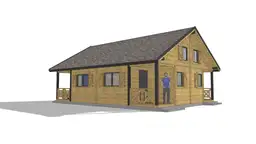 Drewniane domki W1X4 – widok na podział segmentów