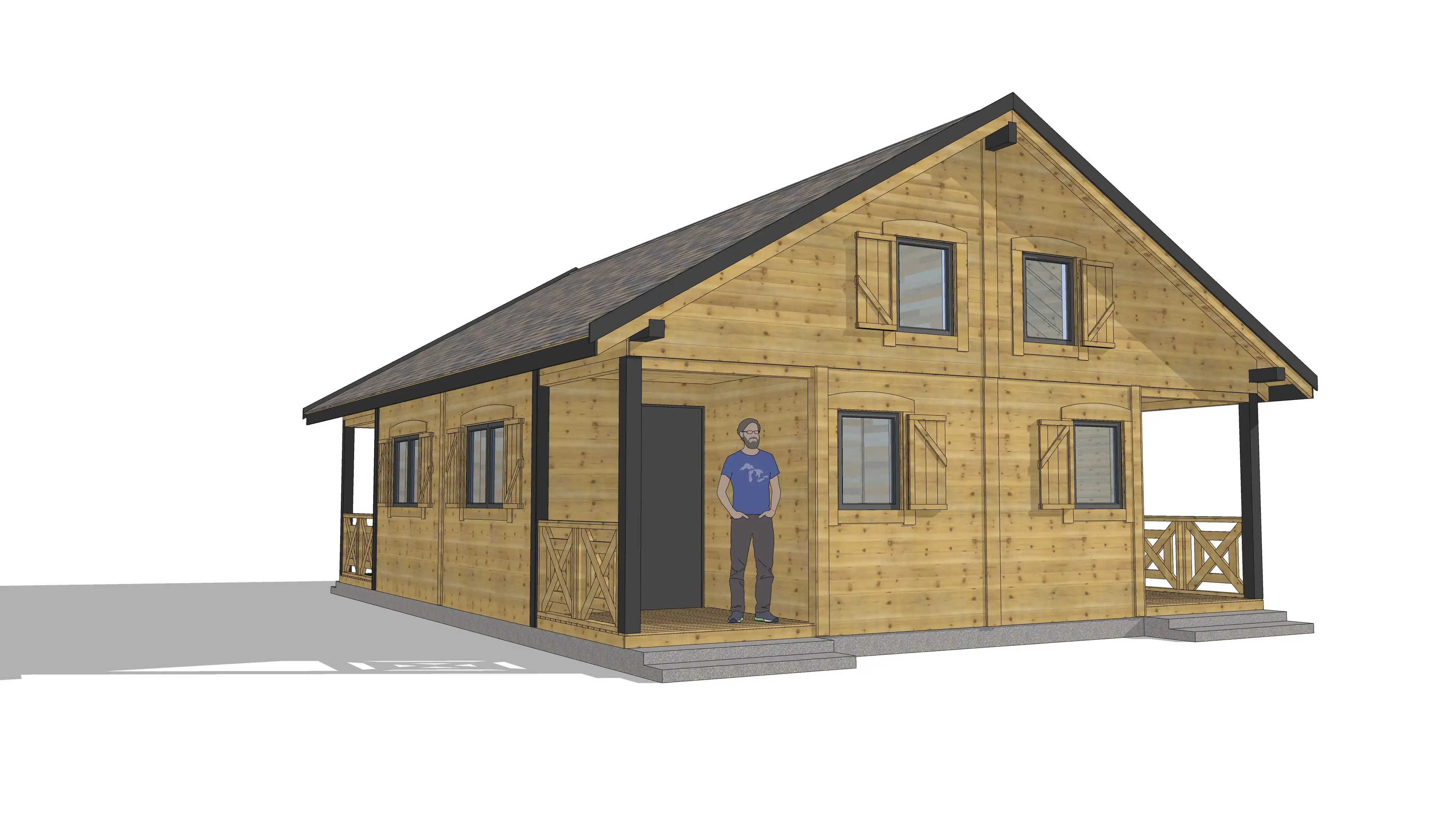 Domki letniskowe na wynajem W1X4 – detale wykończenia w drewnie