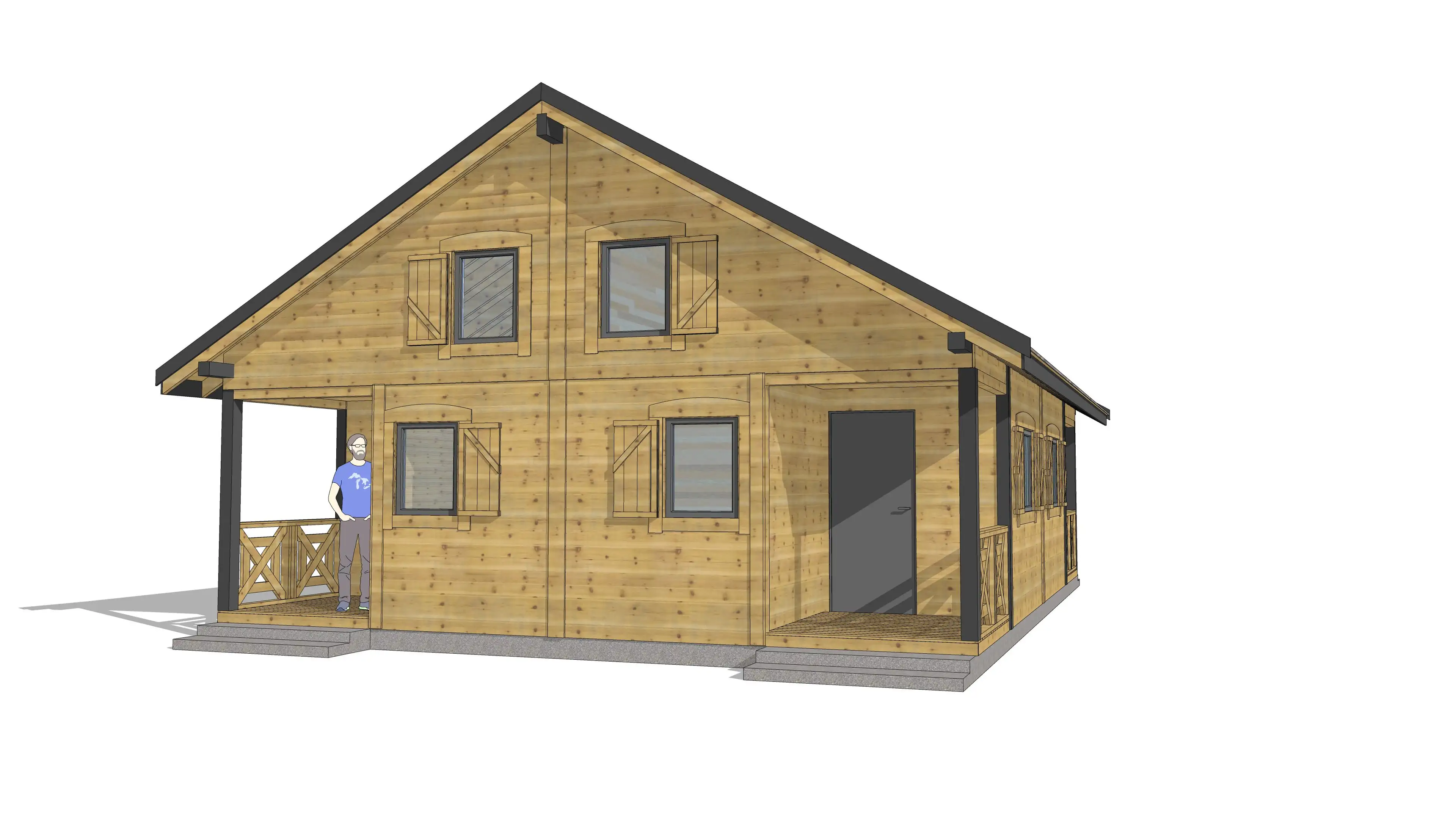 Kompleks domków letniskowych W1X4 – widok z perspektywy ogrodu