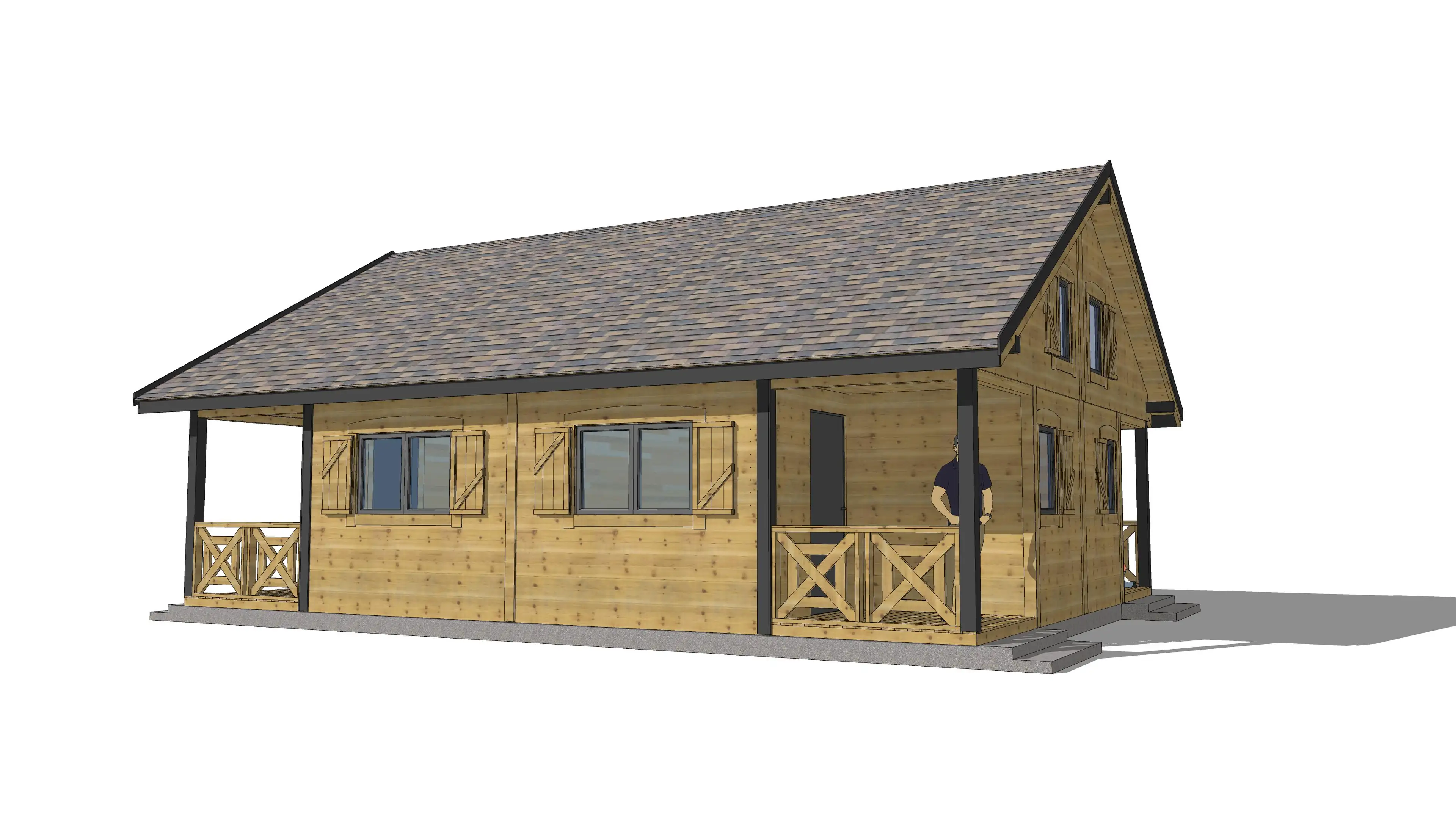 Detale zewnętrzne domków letniskowych W1X4 – przestronny projekt