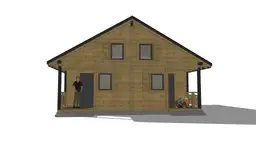 Kompleks domków na wynajem W1X4 – detal elewacji bocznej