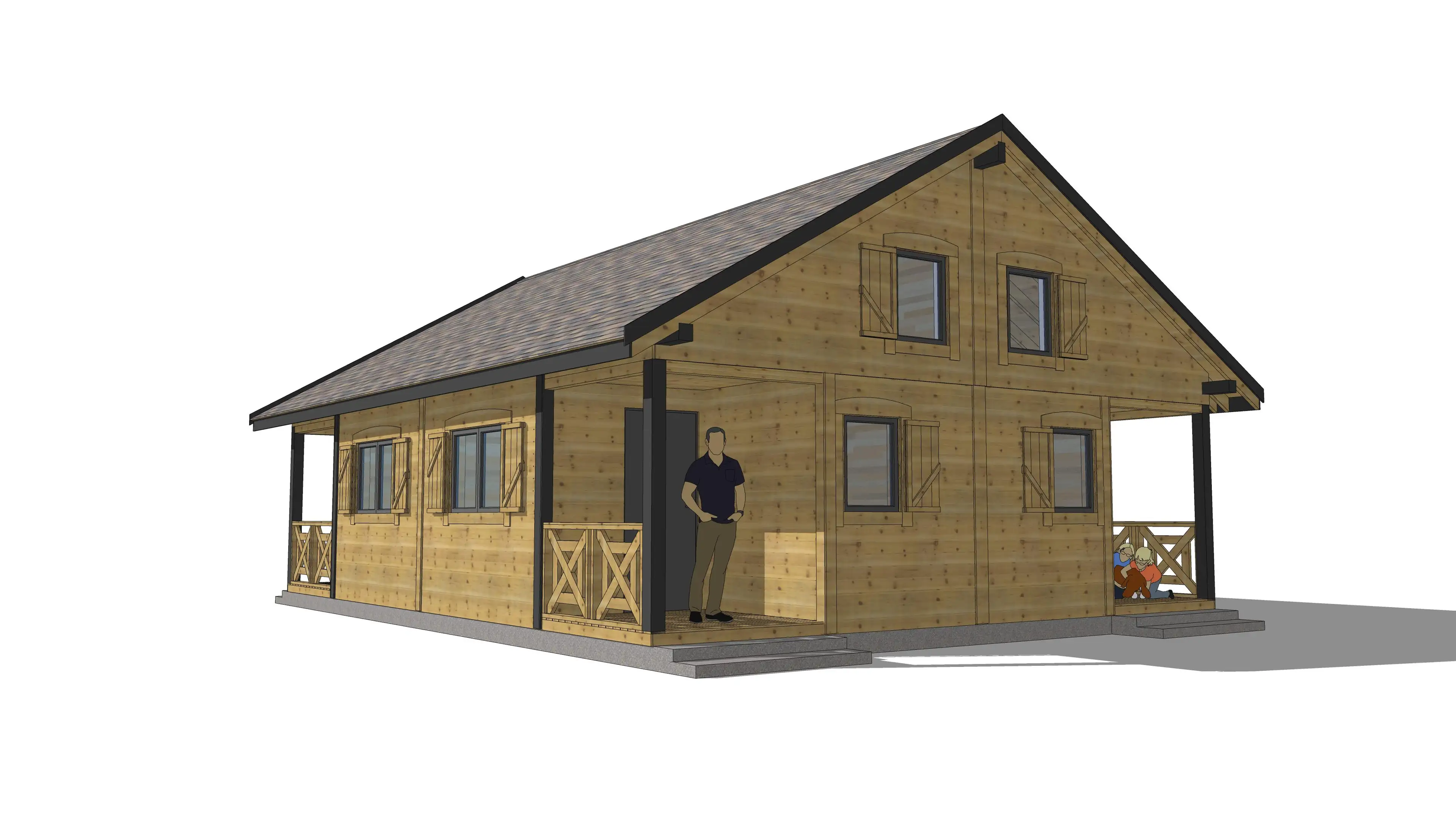 Kompleks domków letniskowych W1X4 – widok na elewację