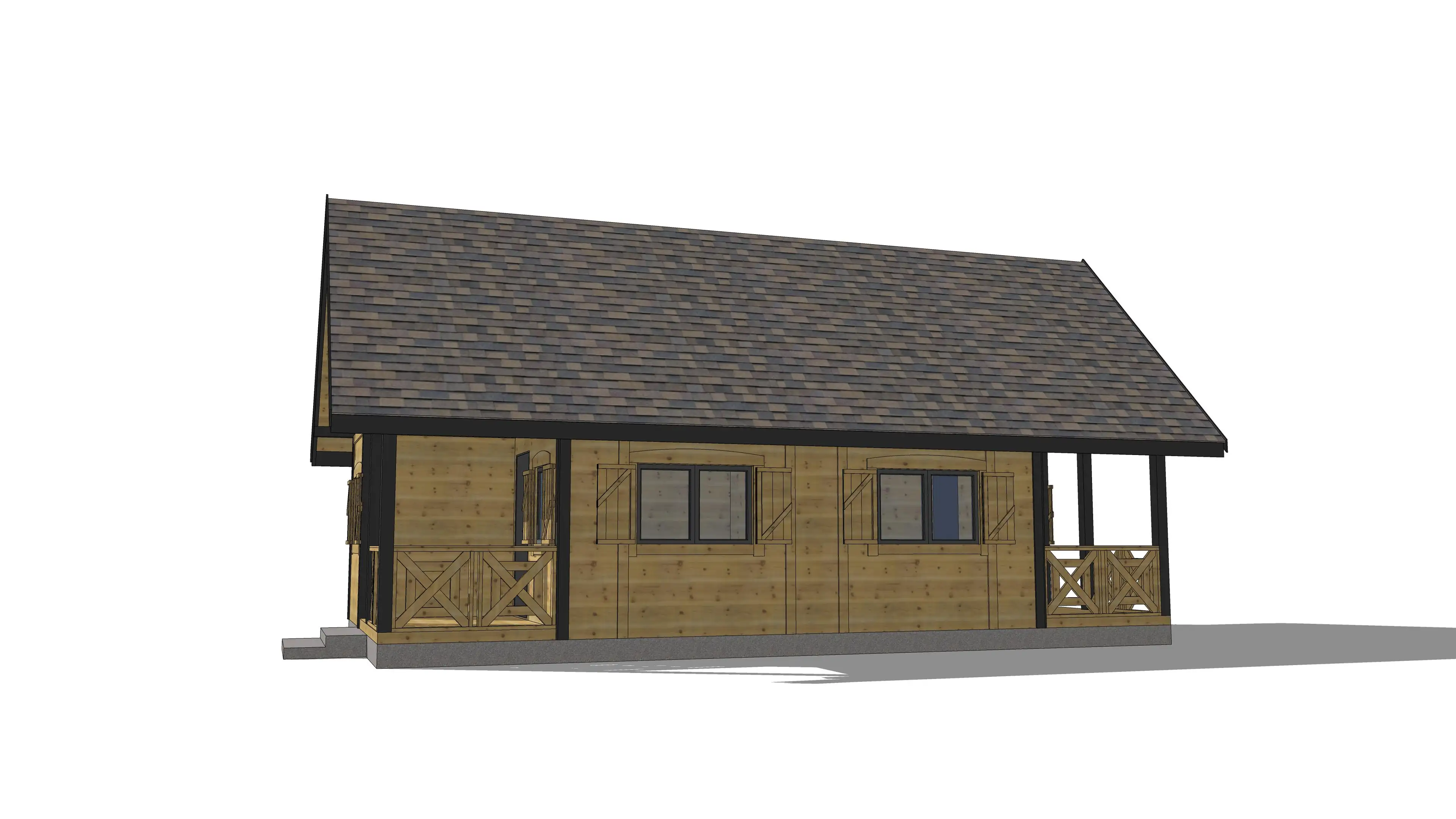 Domek letniskowy W2X2 – widok z perspektywy ogrodu