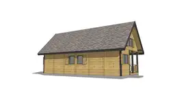 W2X2 – domek letniskowy z przestronnym tarasem i dużymi oknami