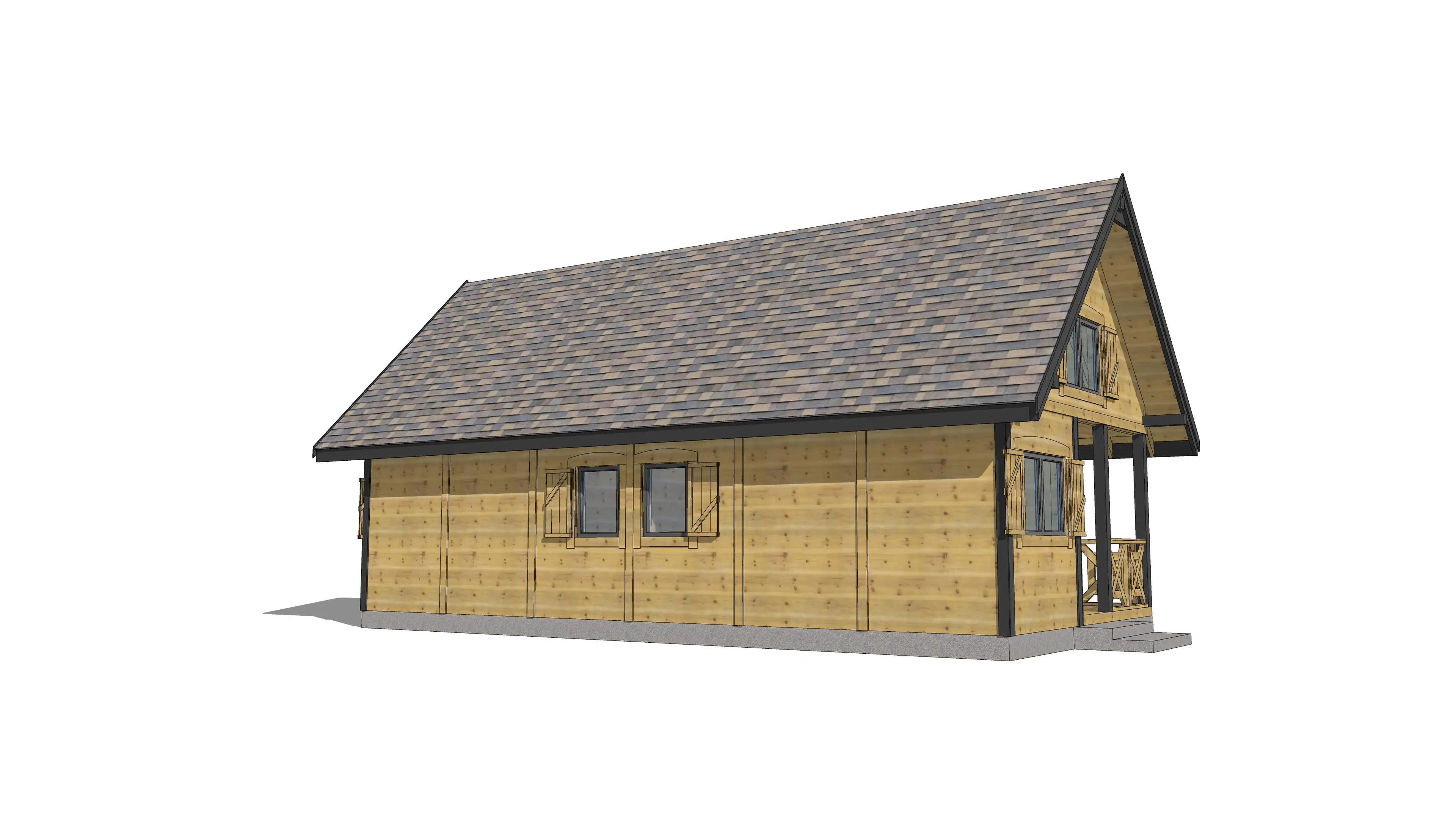 W2X2 – domek letniskowy z przestronnym tarasem i dużymi oknami