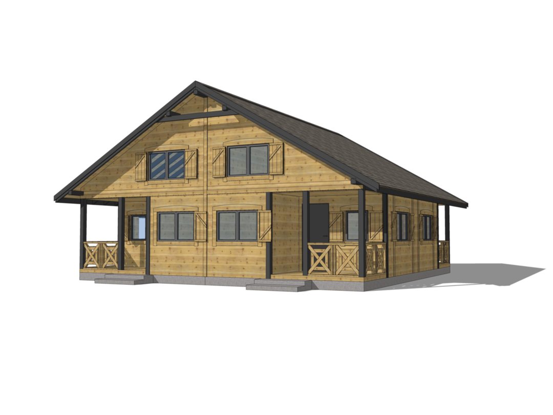 Kompleks domków letniskowych W2X4 – widok z boku