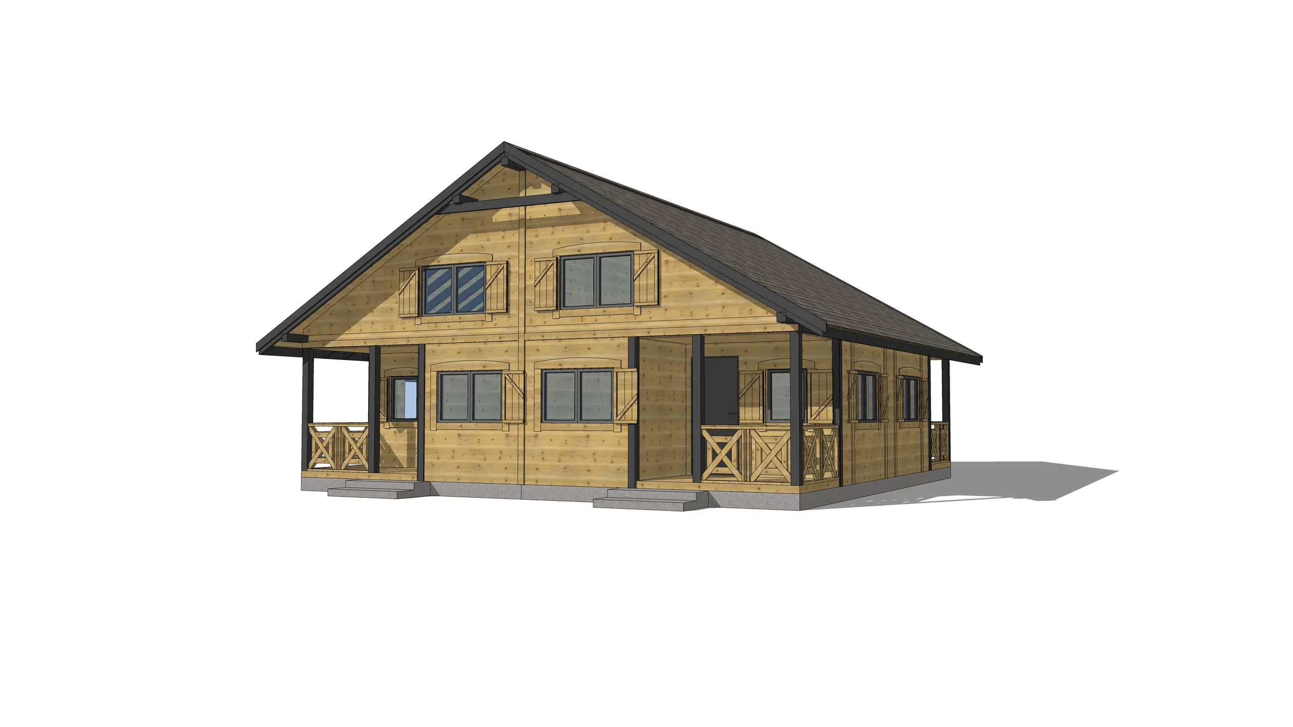 Kompleks domków letniskowych W2X4 – widok z boku