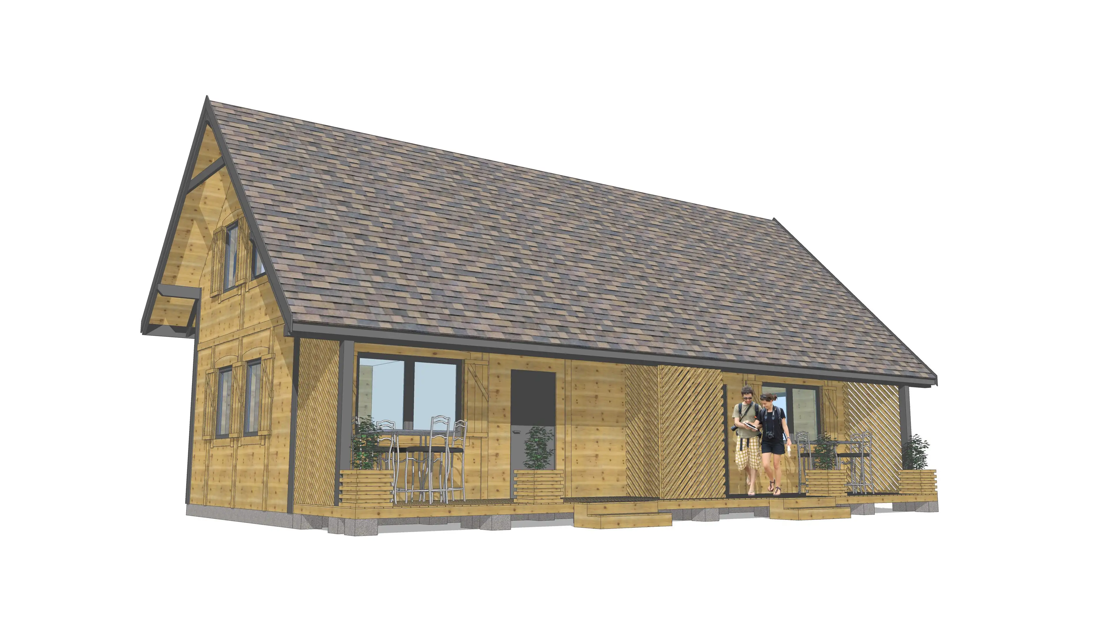 Elewacja domku letniskowego J1X2 – stylowe wykończenie