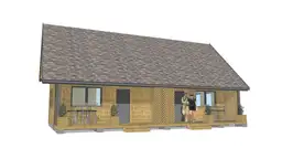 Widok frontalny na domek J1X2 – przestronna zabudowa