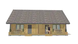 Domek J1X2 – detale wykończenia drewnianego w eleganckiej zabudowie