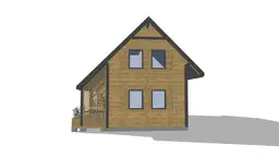 Szeregowy domek J1X2 – przestronna architektura z drewnianą elewacją