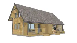 Widok frontalny na szeregowy domek J1X2 – minimalistyczny design