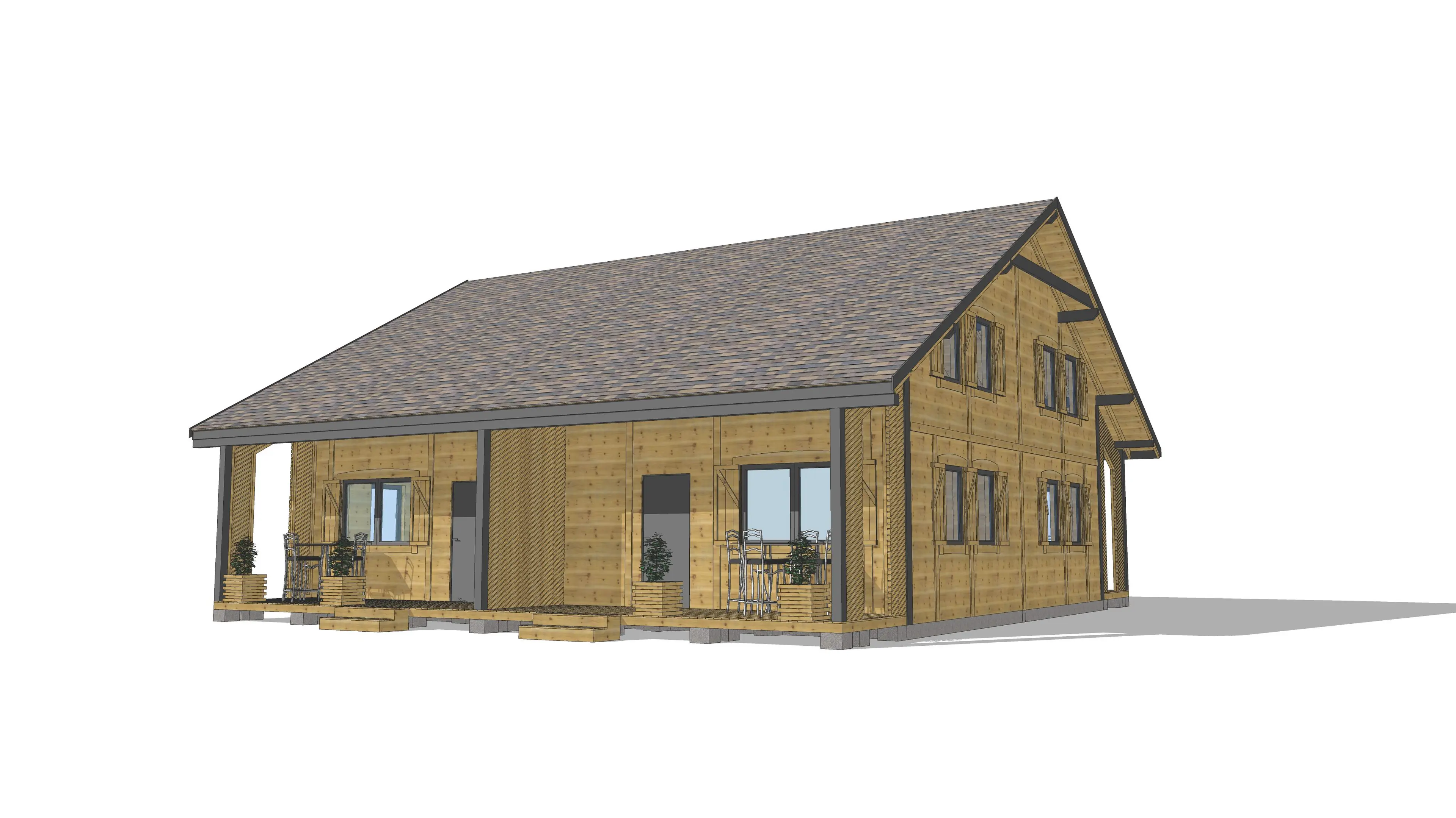 Kompleks domków pod wynajem J1X4 – 120 m2