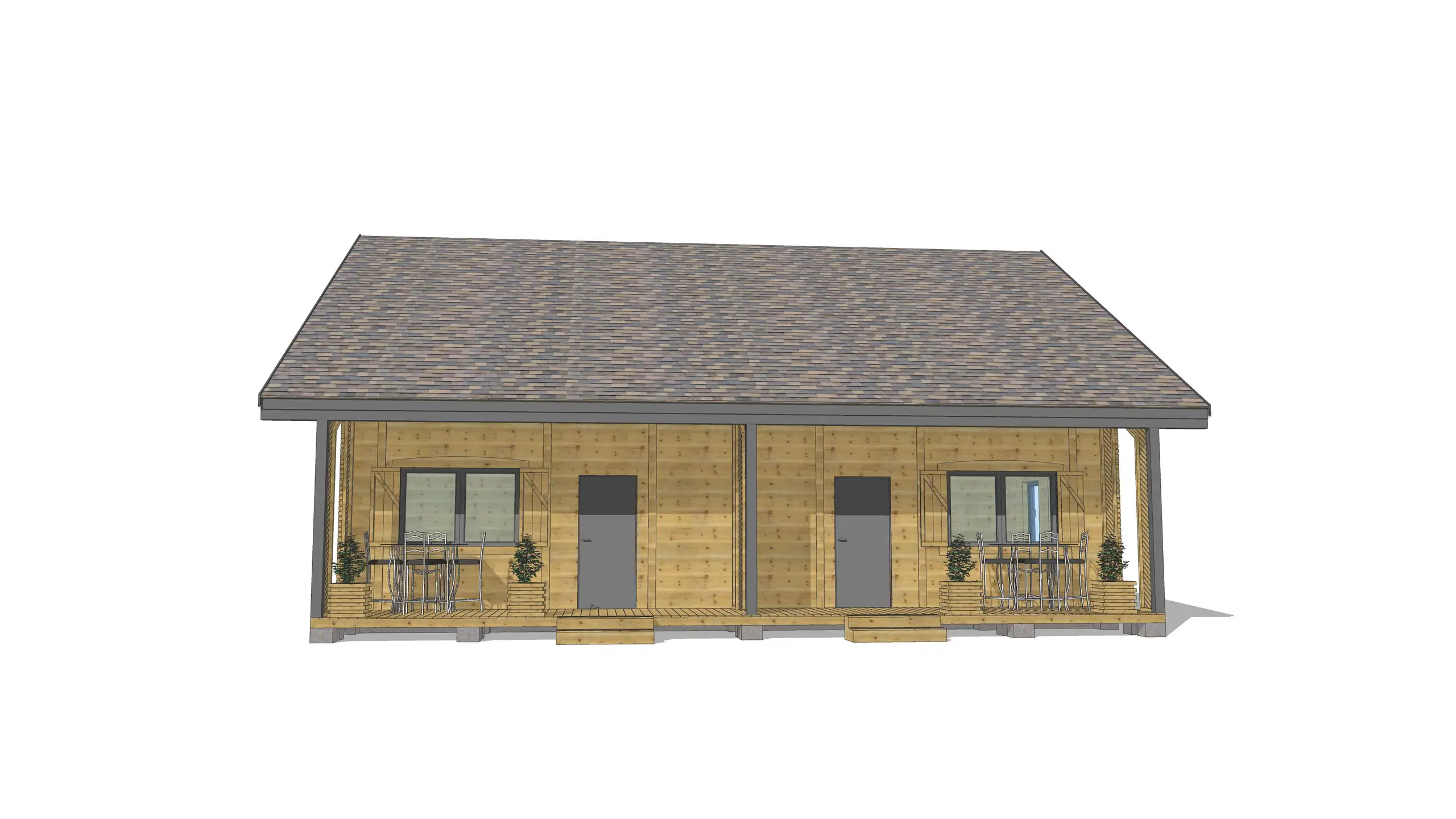 Kompleks domków pod wynajem J1X4 – 120 m2