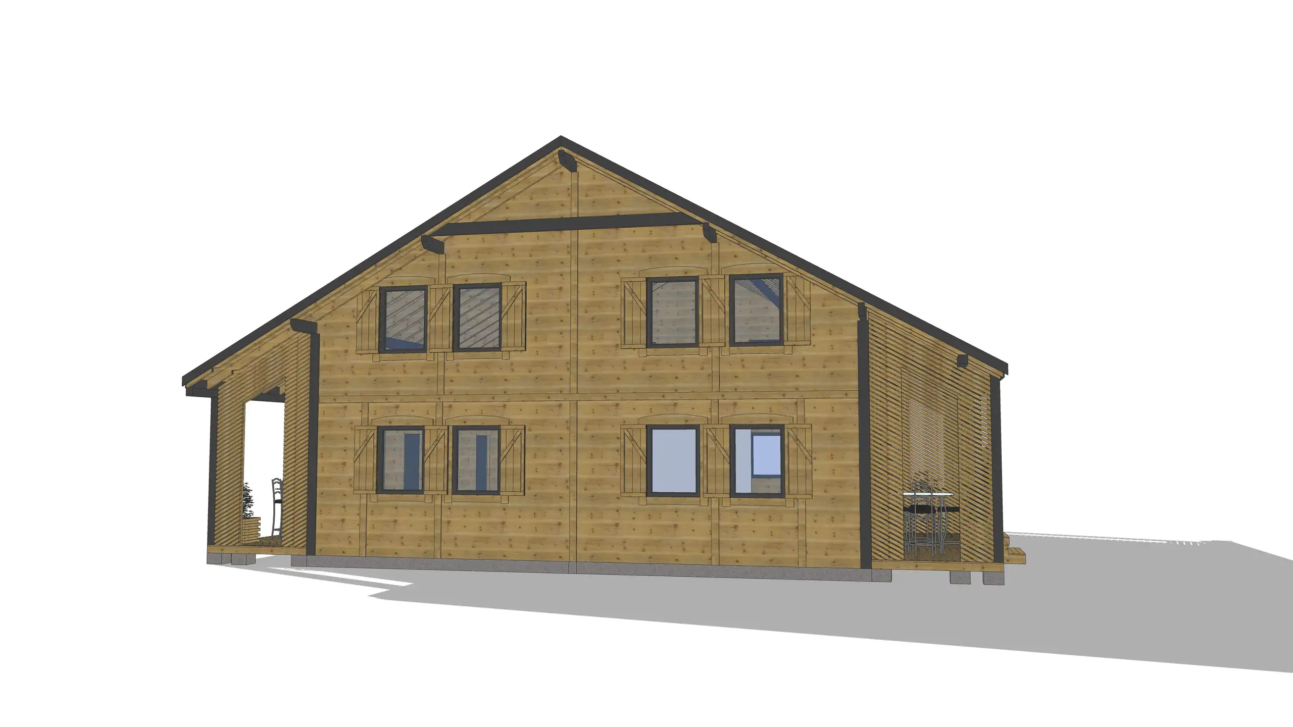 Kompleks domków pod wynajem J1X4 – 120 m2