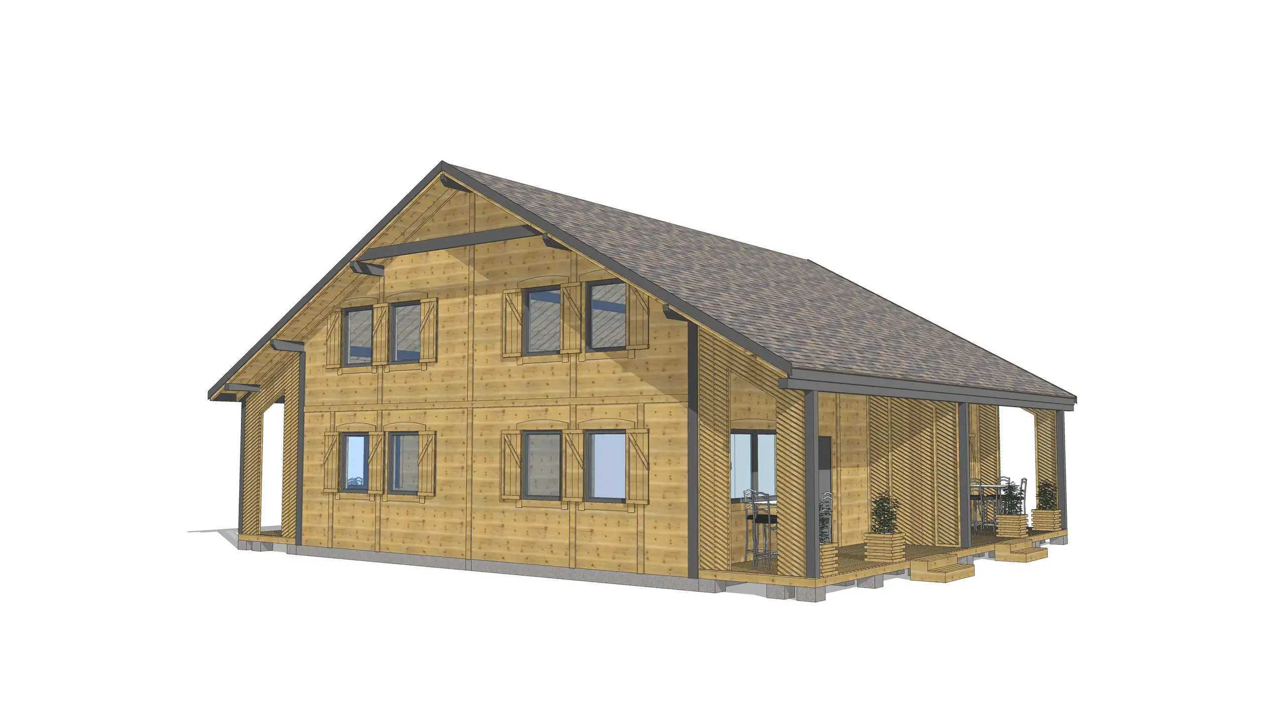 Kompleks domków pod wynajem J1X4 – 120 m2