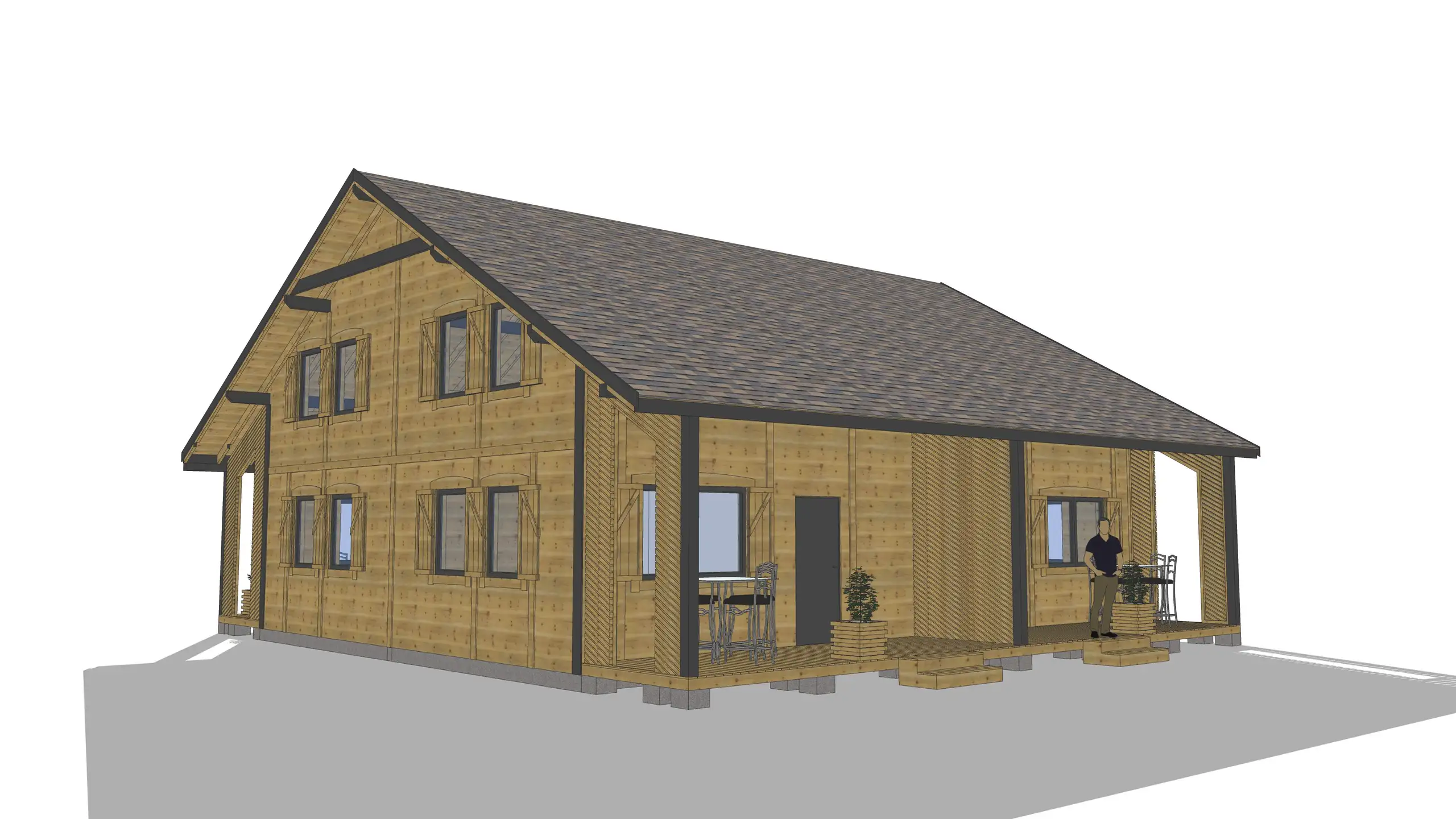 Kompleks domków pod wynajem J1X4 – 120 m2