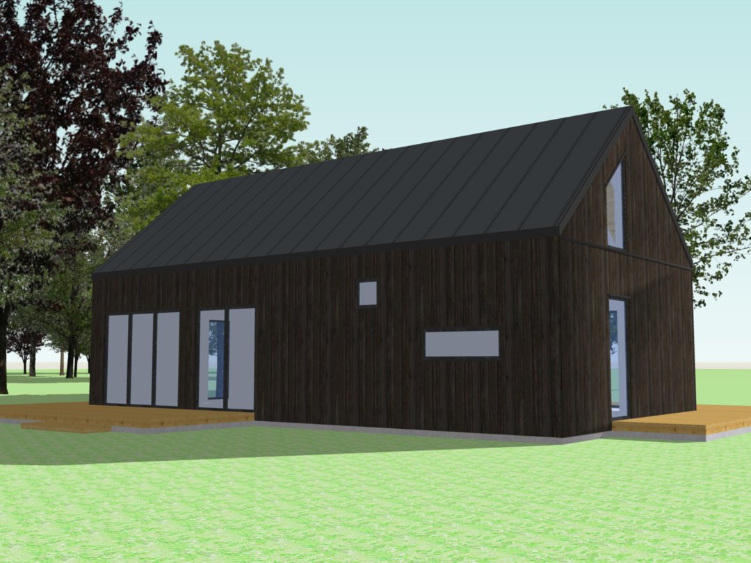 A1X2 – drewniany domek letniskowy w minimalistycznym stylu