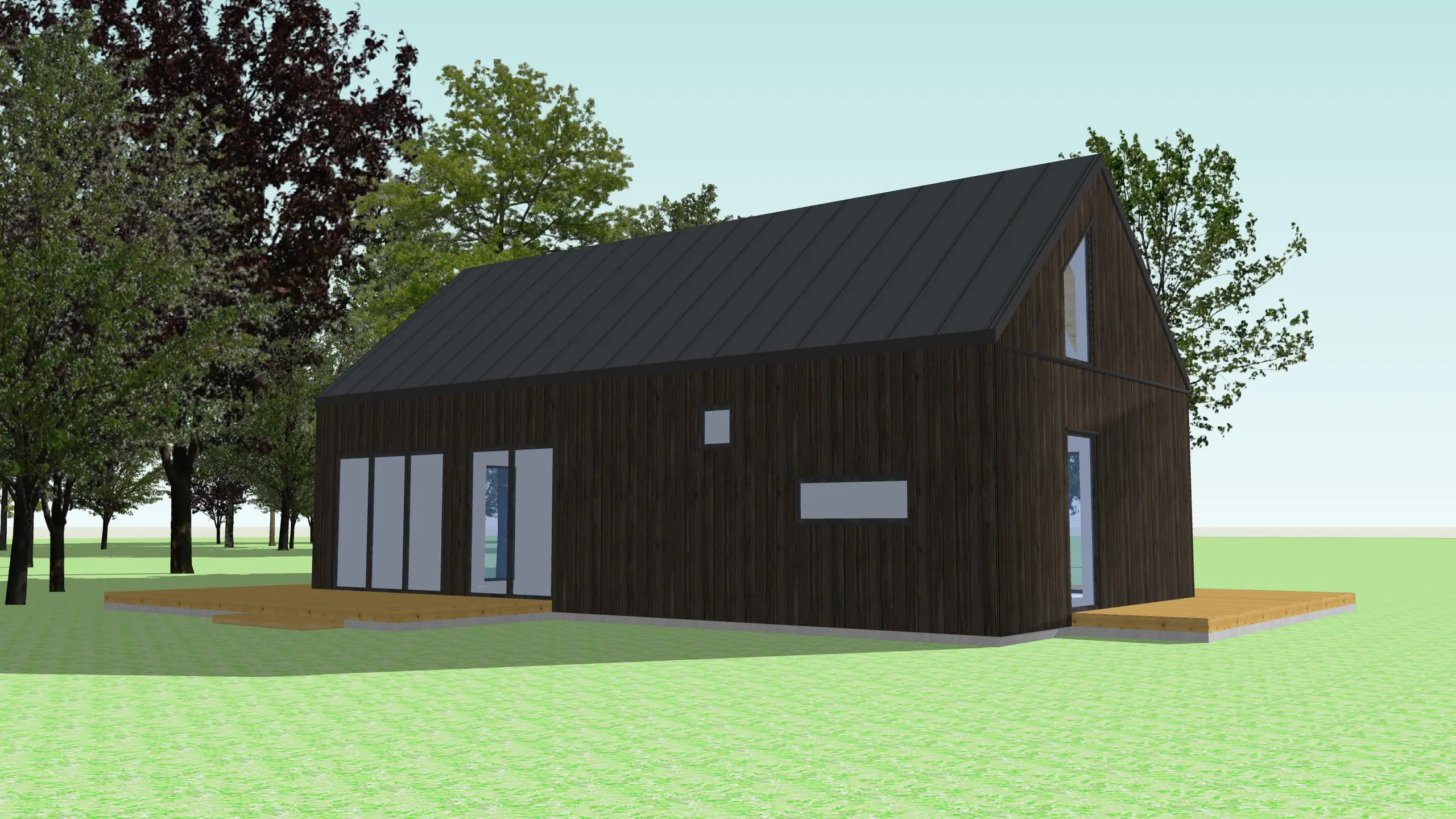 A1X2 – drewniany domek letniskowy w minimalistycznym stylu