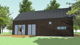 Widok na drewniany domek A1X2 – przestronne i funkcjonalne rozwiązania