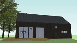 Widok z boku na domek letniskowy A1X2 – elegancja w każdym detalu