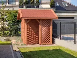 Składzik ogrodowy Bonifacy, narzędziowy domek wykonany z drewna