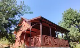 Mieszko II domek z tarasem i antresolą drewniany - rekreacyjny domek na działkę