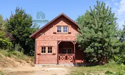 Letniskowy domek drewniany 5x5 z tarasem Mieszko II - domek na działkę