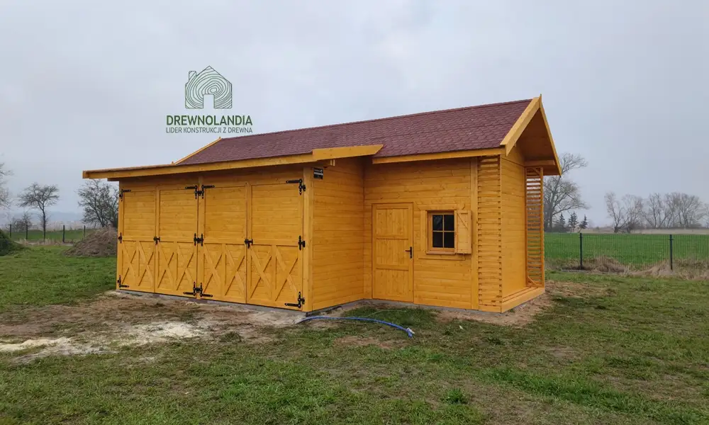 Wiata samochodowa Oliwia Bis - 9x3,5m + zadaszenie przednie - 6x1,5m – Wielofunkcyjna przestrzeń dla dwóch aut 