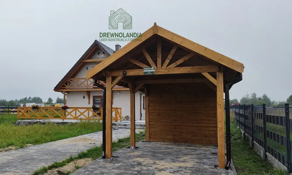 Agnieszka - wiata drewniana, garaż na samochód, o wymiarach 6x3 m