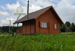 Domek z antresolą i tarasem, Wiktor IV, drewniany, 35m², na lato i do rekreacji